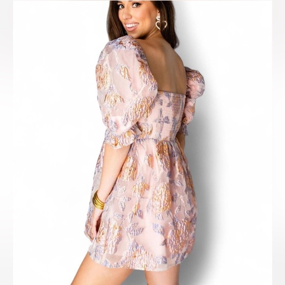 Buddy Love Pink and Gold Textured Dress - Picture 4 of 6